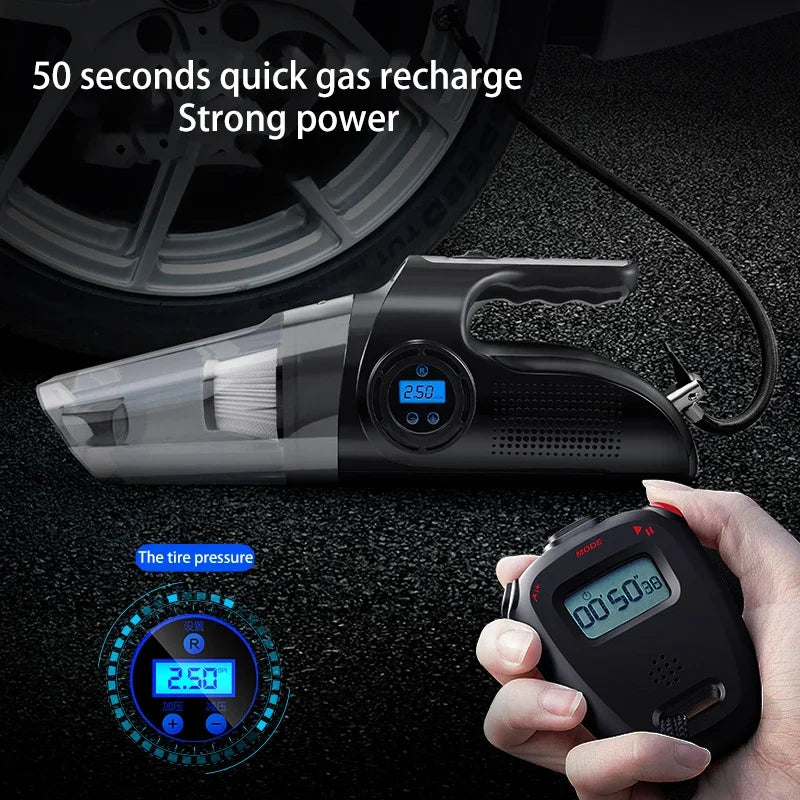 Car Mounted Vacuum Cleaner Car Inflation Pump Handheld High Suction Dry and Wet Dual purpose Four in One Vacuum Cleaner Zpaxo
