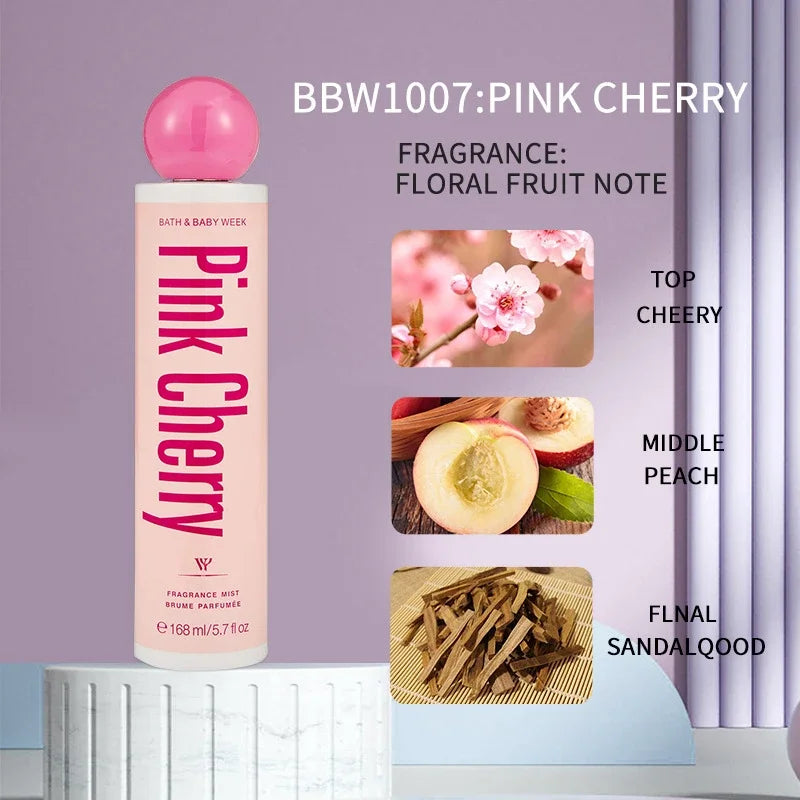 Sublime Gourmet Fragrance Mist, Unisex Fresh Berry Sweet Cookie Chocolate Cream Scent Body Spray 168ml Alluring Aroma Splash Zpaxo Pink Cherry 168ml