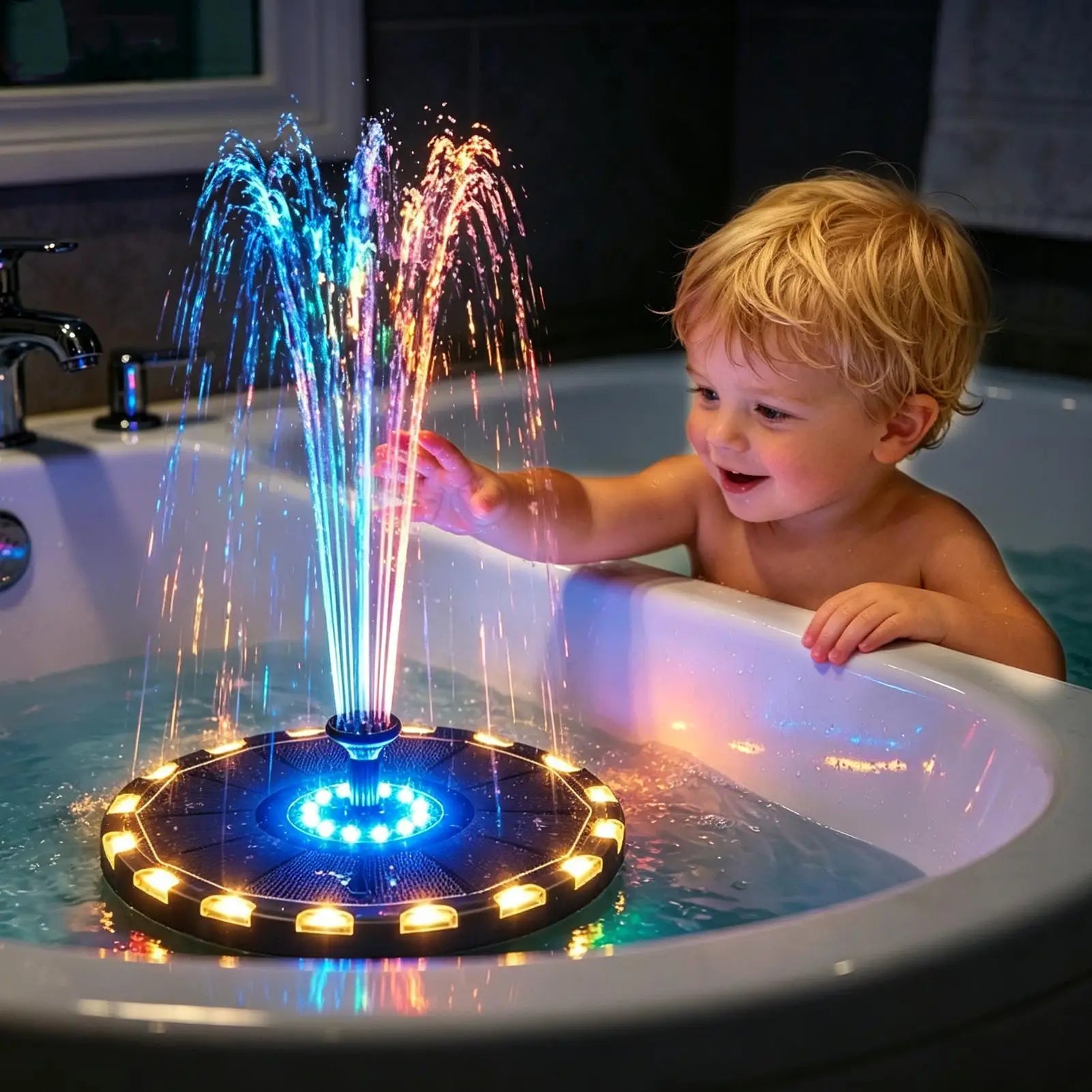 Bath Fountain Solar Floating Colorful Sprayer With LED Solar Bathtub Fountain For Kids Children Girls Boys Home Garden House Zpaxo