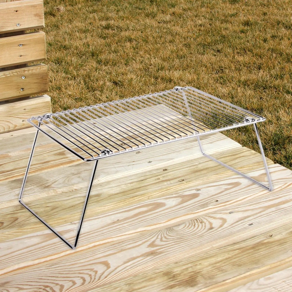 Folding Campfire Grill Baking Rack Drying Roasting Rack Multipurpose Camping Grill for Hunting Outdoor Picnics Fishing Trip Zpaxo