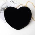 Fashion Women's Heart Shaped Handbags Cute Kawaii Faux Fur Crossbody