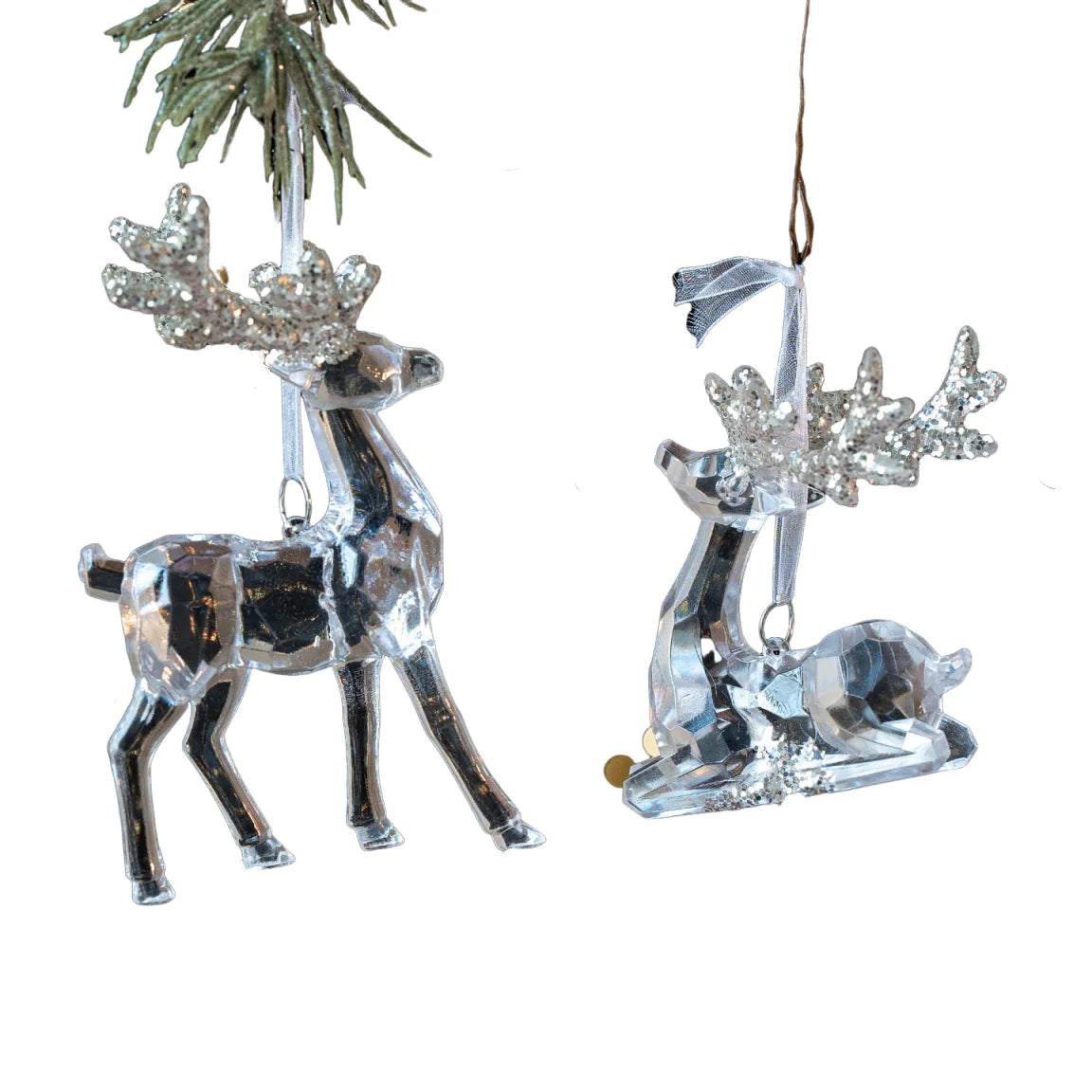 Clear Acrylic Christmas Ornaments – Angel & Deer Tree Pendants