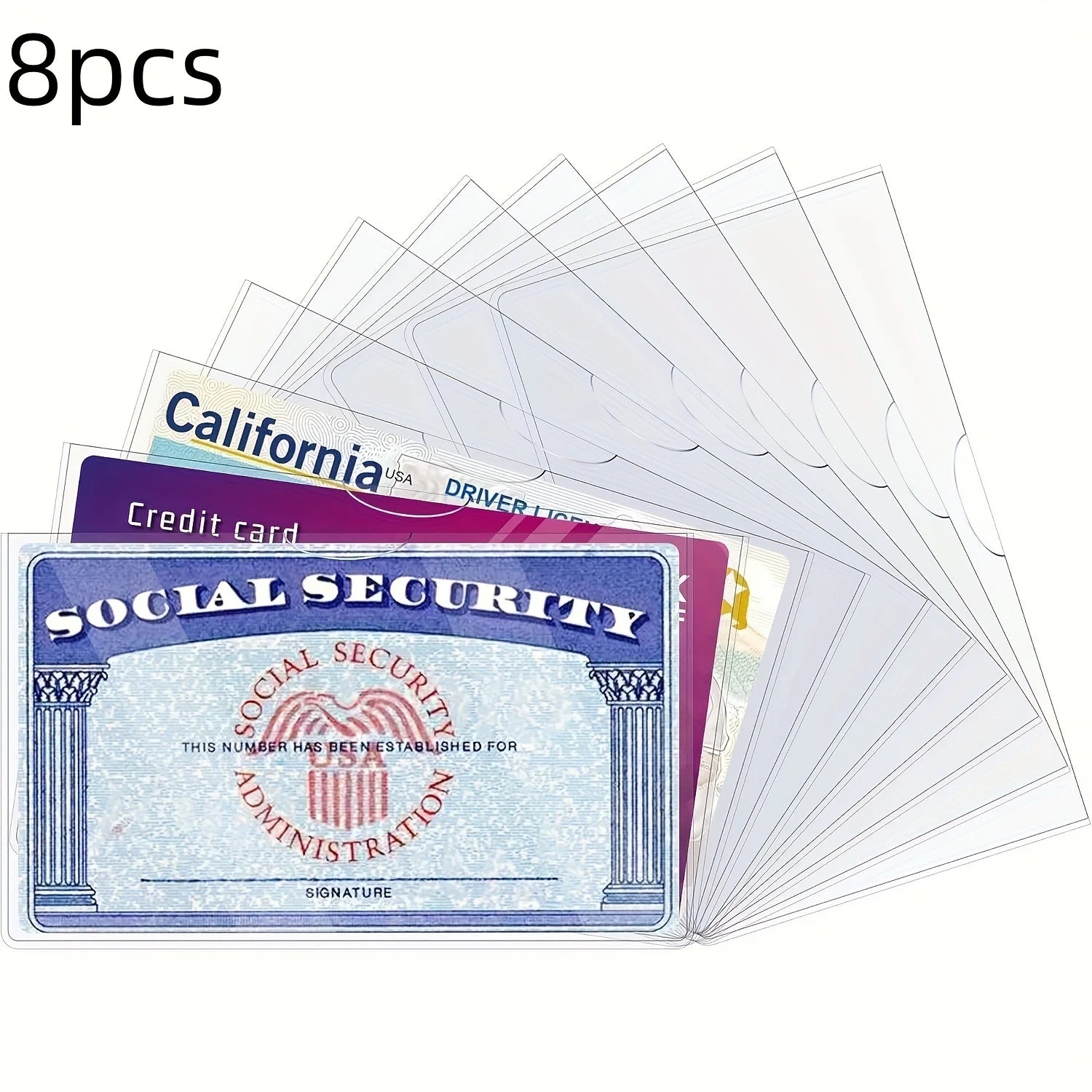 Transparent Card Holders for SSN, ID & Credit Cards – 5/10/20 Pack