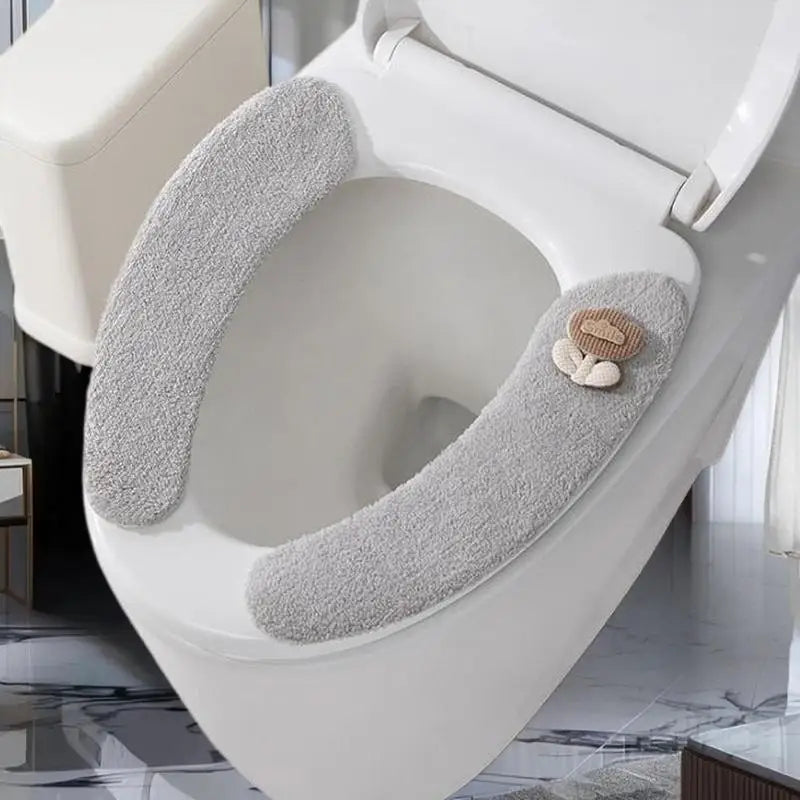 Soft Furnishing Non Slip Thick Warm Plush Toilet Seat Cushion Cover Zpaxo