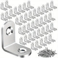 40-Pack Stainless Steel L Brackets – Right Angle Corner Braces Corner Brackets Zpaxo Silvery
