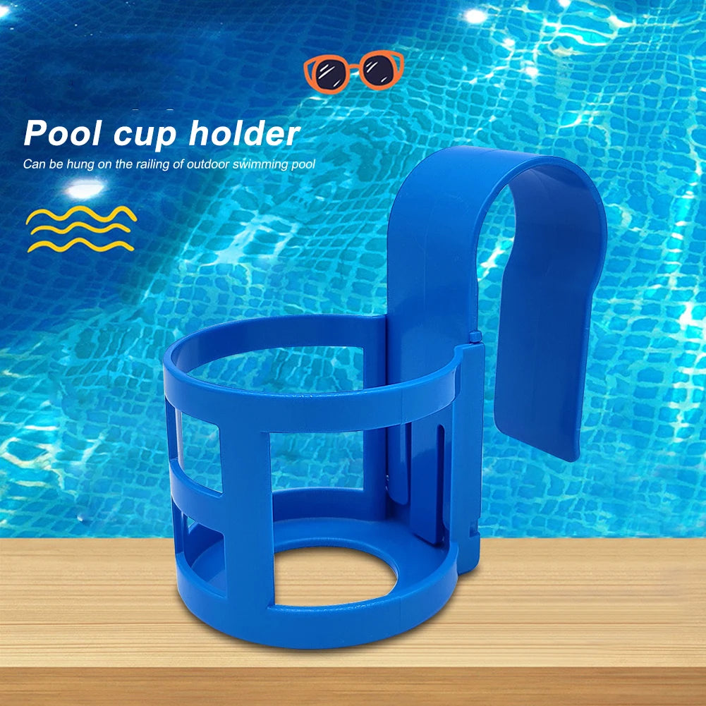 Pool Storage Basket with Cup Holders All-Around Organizer Swimming Pool Hanging Storage Basket Above Ground Pool Accessories Zpaxo