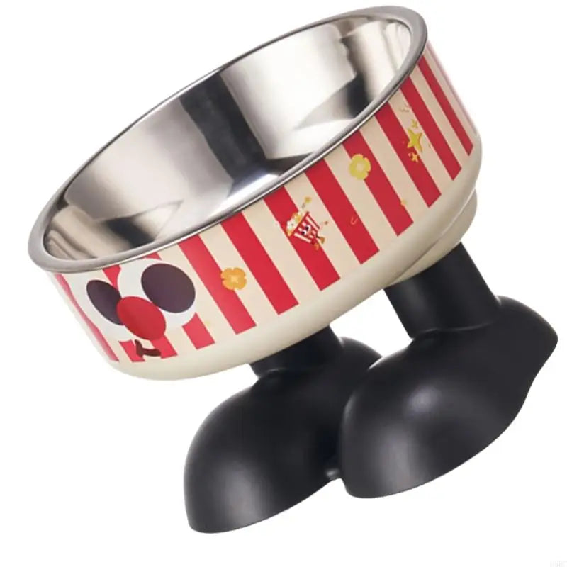 Modern Leg Pet Bowl Enhancing Neck Comfortable Stainless Steel Large