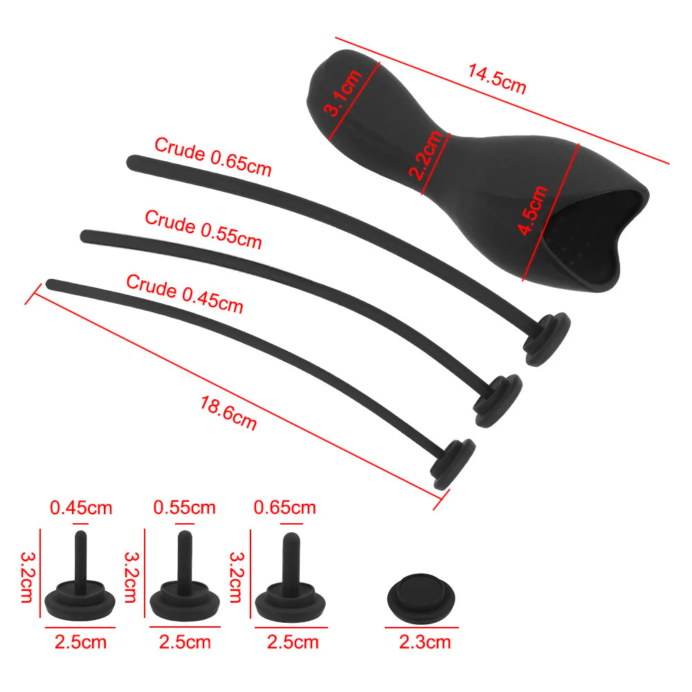 Urethra Expansion Stimulator Male Penis Pump Vibrator Plug 10