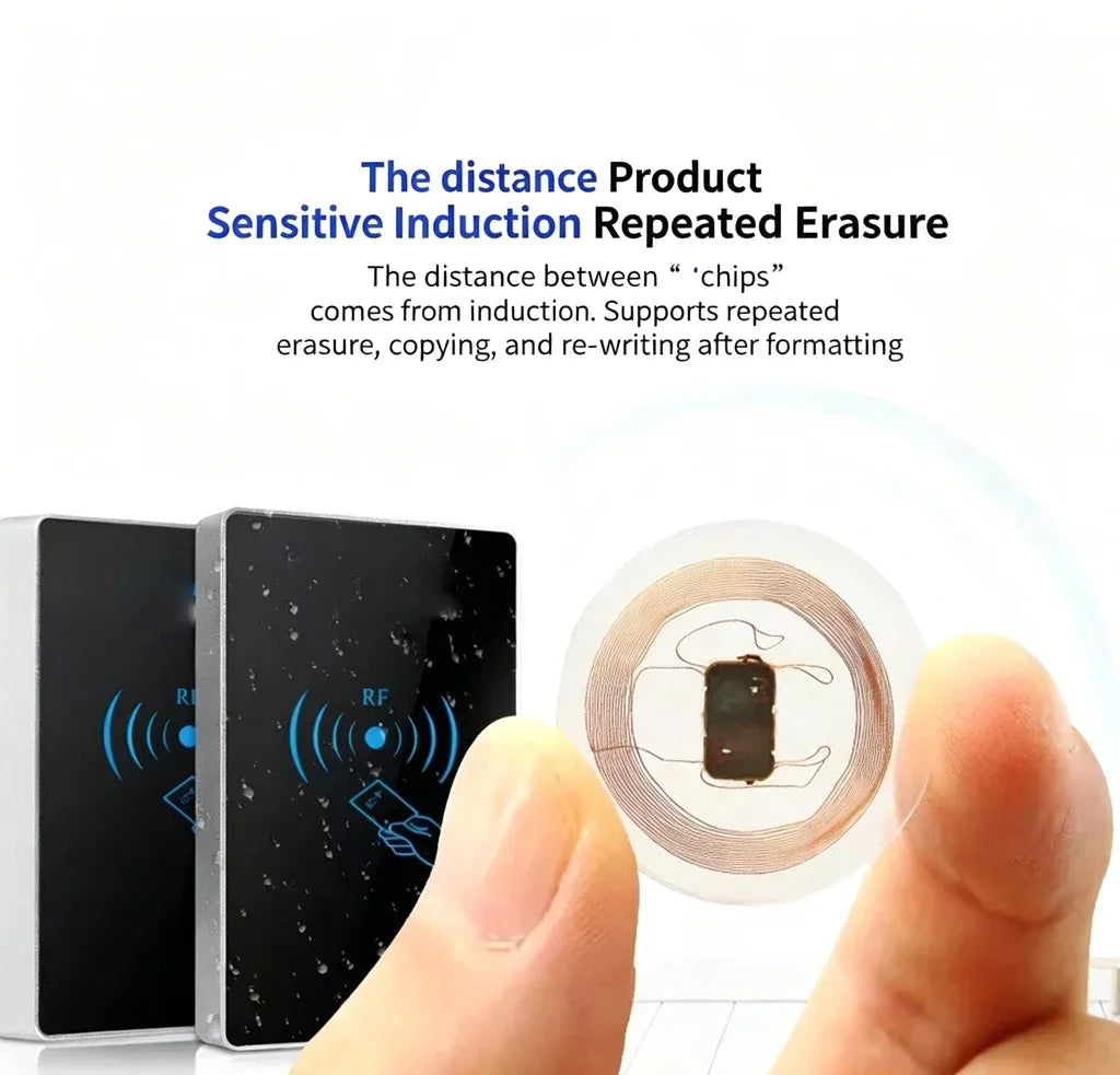 5/10Pcs 125KHz ID T5577 Writable Rewritable Copper Coil Coin Card Keyfob RFID Ultra-thin Cell Phone Access Card Zpaxo