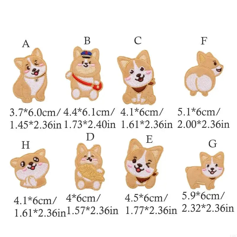 10Pcs Dog Fabric Iron On Patches Adhesive Embroidery Appliques For Garment Jackets Hat Bag Coat Clothing Decoration Zpaxo
