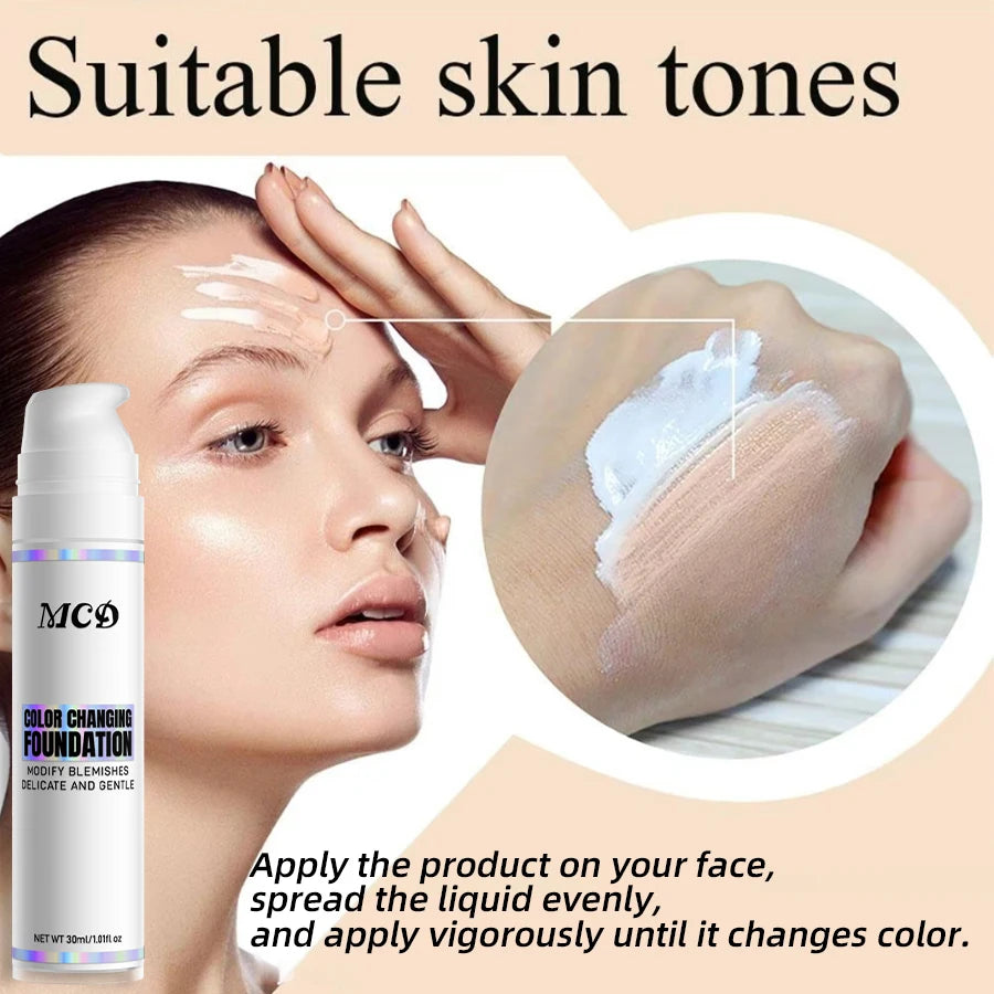Changing Foundation All Tones Skin Makeup Base Nude Face Full Cover