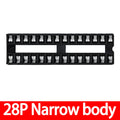 10pcs IC seat 6P/8P/14P/16P/18P/20P/24P/28P DIP IC sockets Adaptor Solder Type 28 pin Narrow body DIP Sockets MCU seat 24PIN Zpaxo 28p narrow