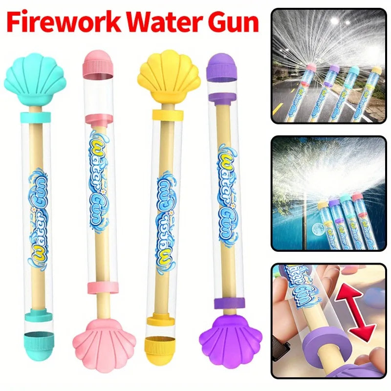 Fireworks Spray Water Pull-back Gun Outdoor Splash Games Pool Lawn