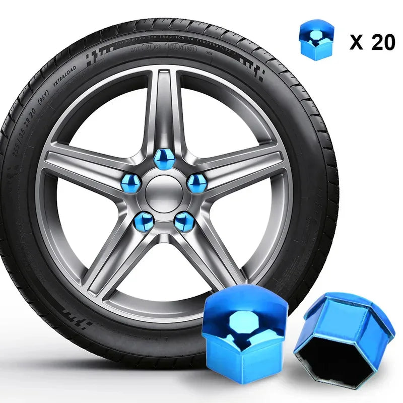 20/40-Pack Wheel Nut Bolt Covers – 17 19 21mm Anti-Rust ABS Caps