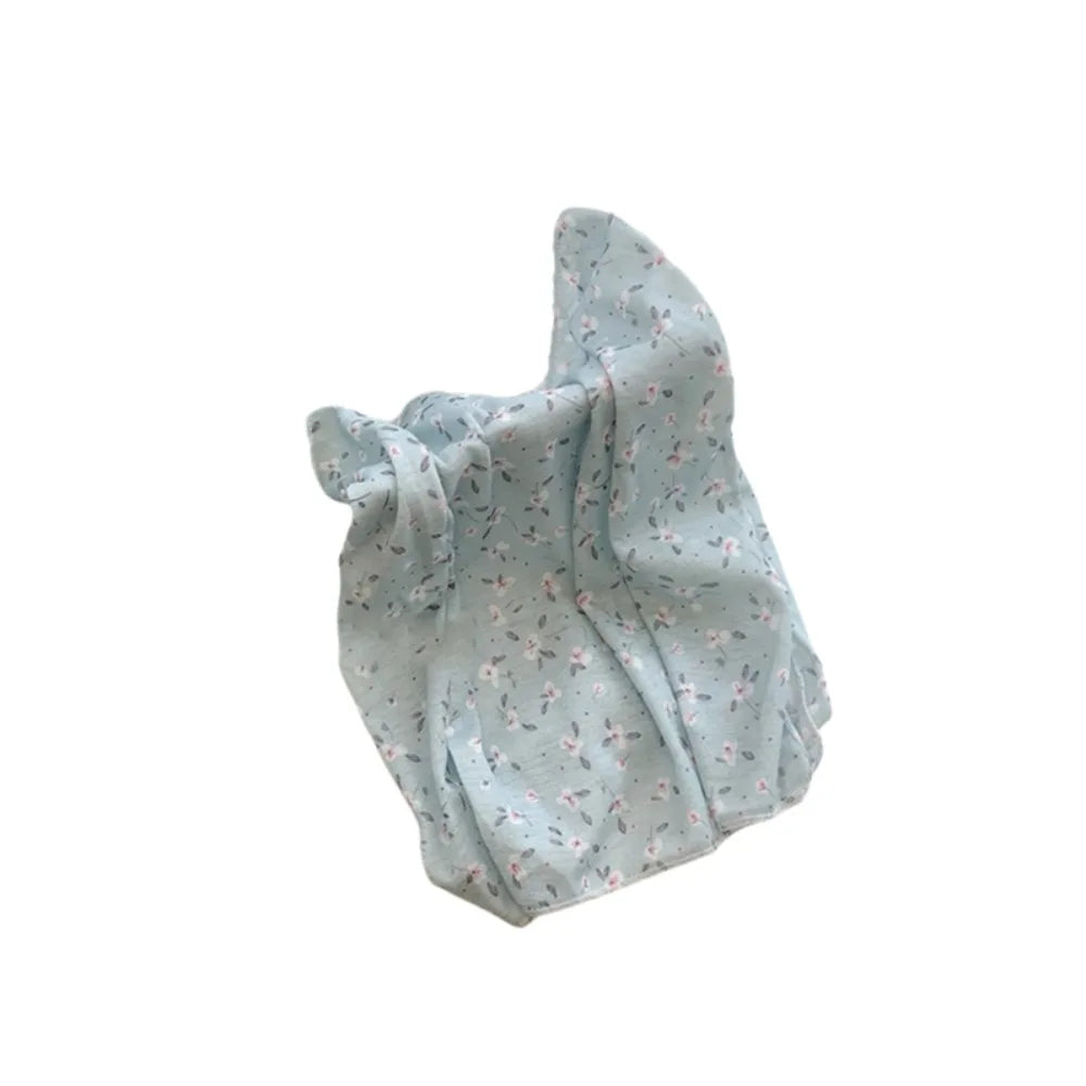 1Pc New Breathable Face Sunscreen Mask Small Floral Print Ear Hook Style UV Resistant Scarf Thin Neck Protector Summer Zpaxo Blue