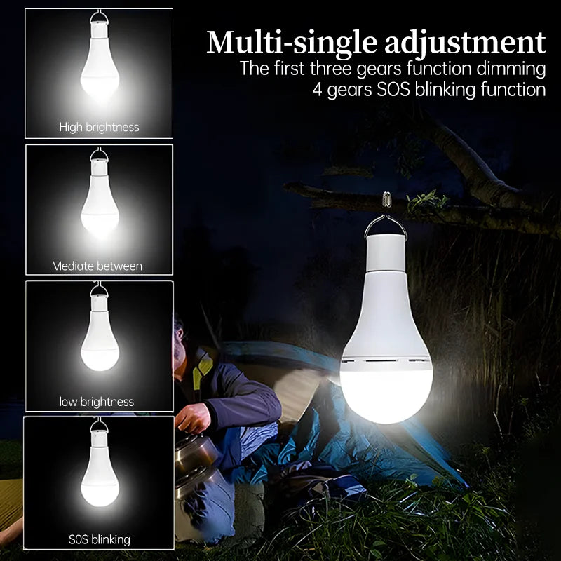 Solar Bulbs Lights Indoor Outdoor Energy Saving Bulb Garden Yard