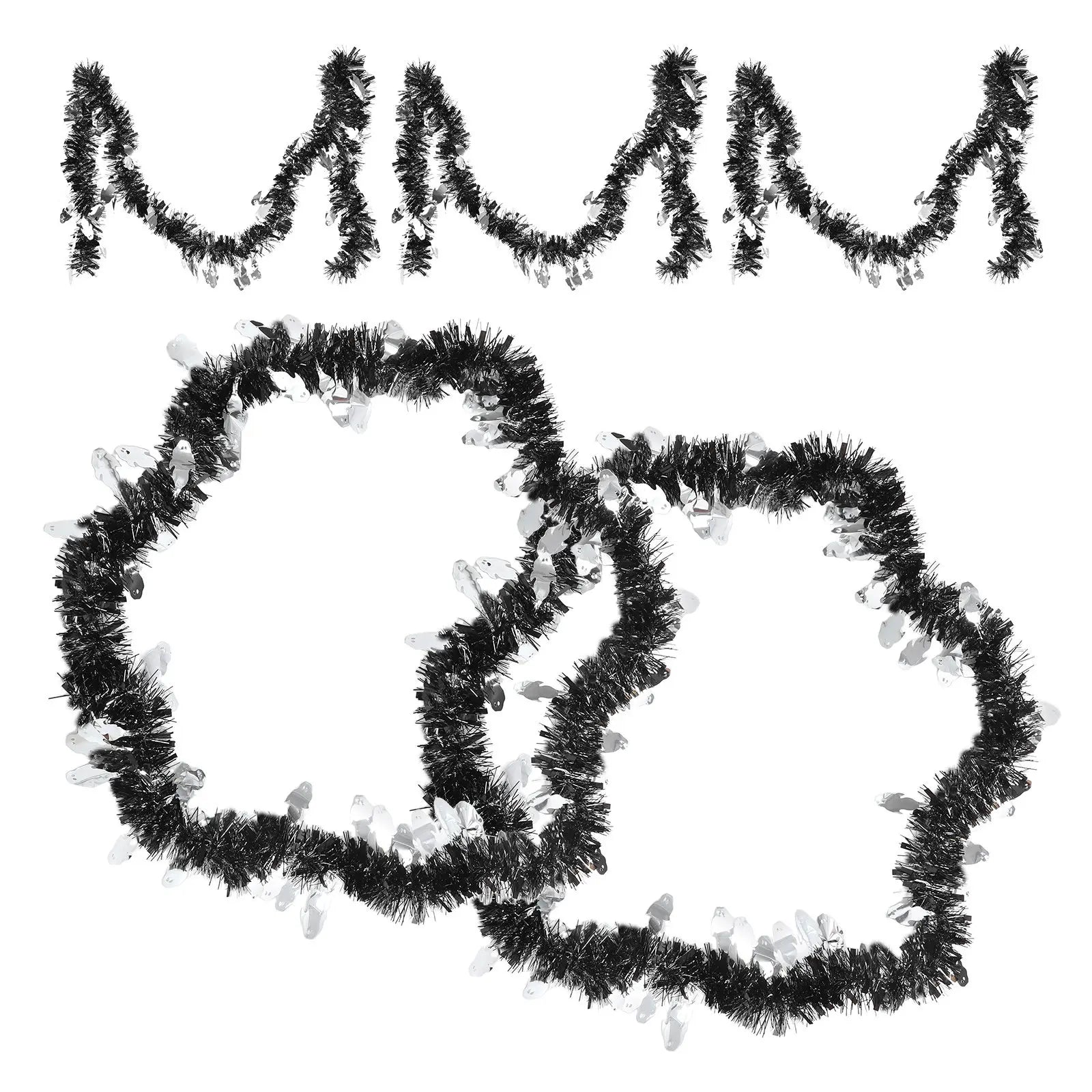 Halloween Tinsel Garland Metallic Shine 6 56ft Ghost Design Indoor