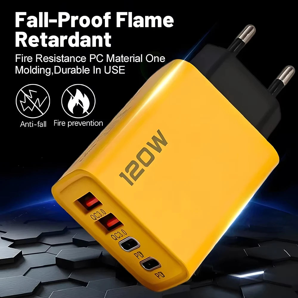 120W PD USB Charger Fast Charging Type C Mobile Phone Adapter For iPhone Samsung Quick Charge 3.0 EU/US Plug Wall Charger Zpaxo