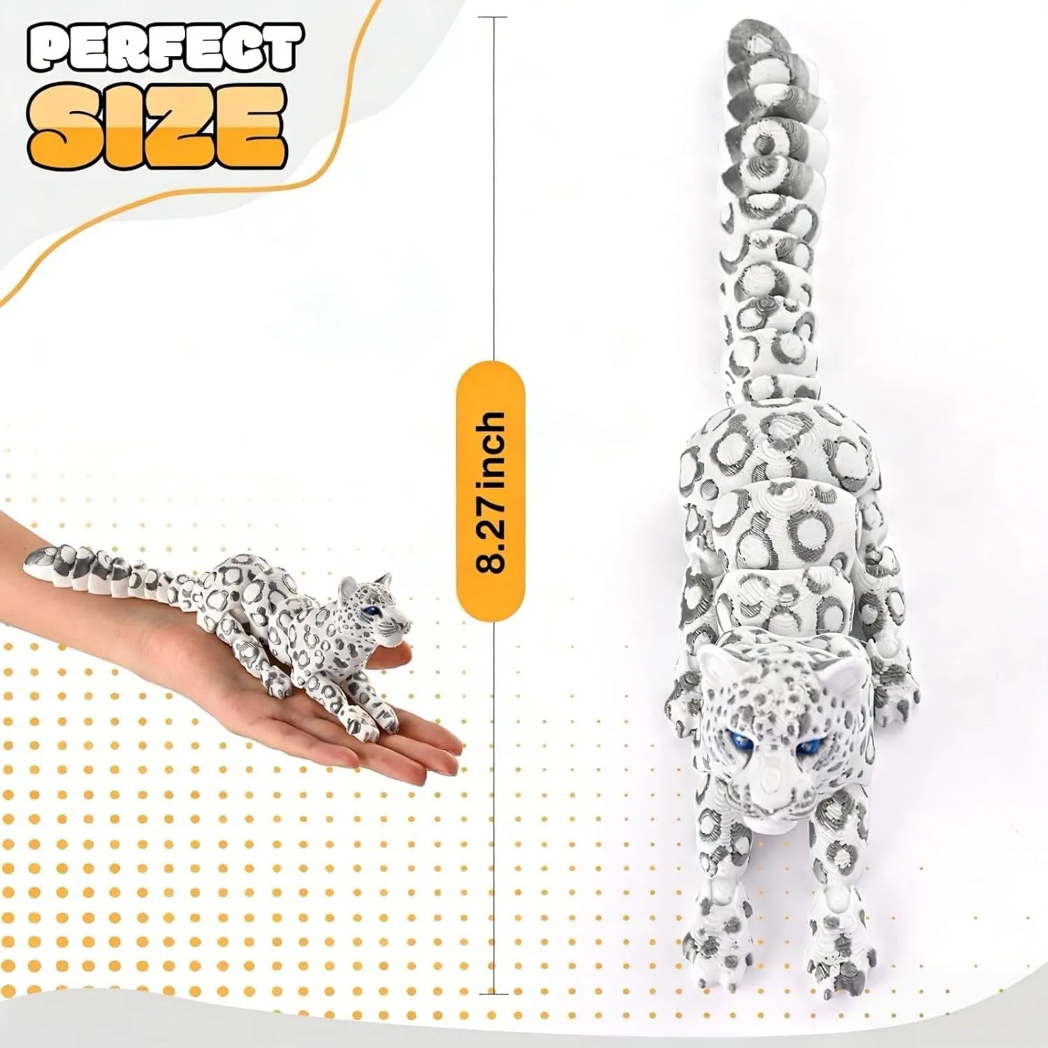 3D Printed Animal 8 3 Snow Leopard Stress Relief Animals Figurines