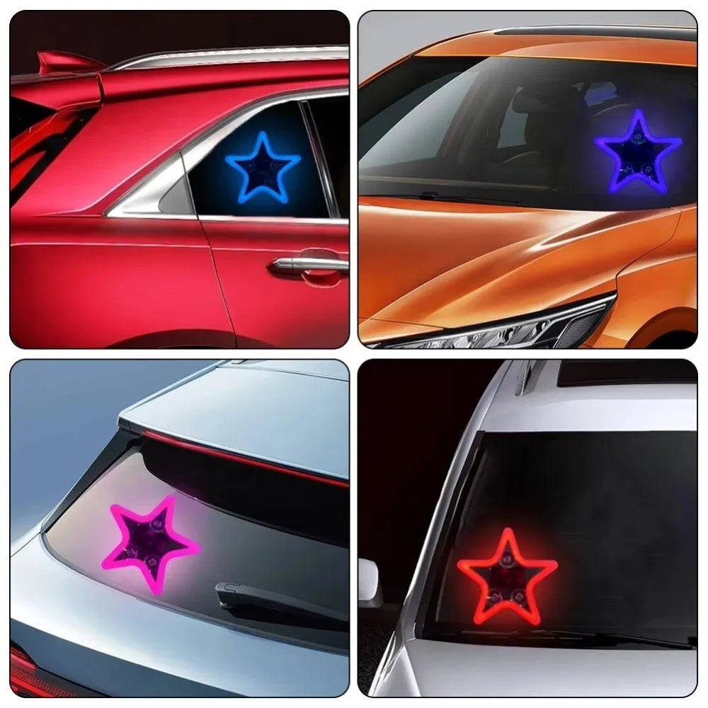 Solar Charging LED Car Window Lights Multiple Modes Sparkling Star Zpaxo