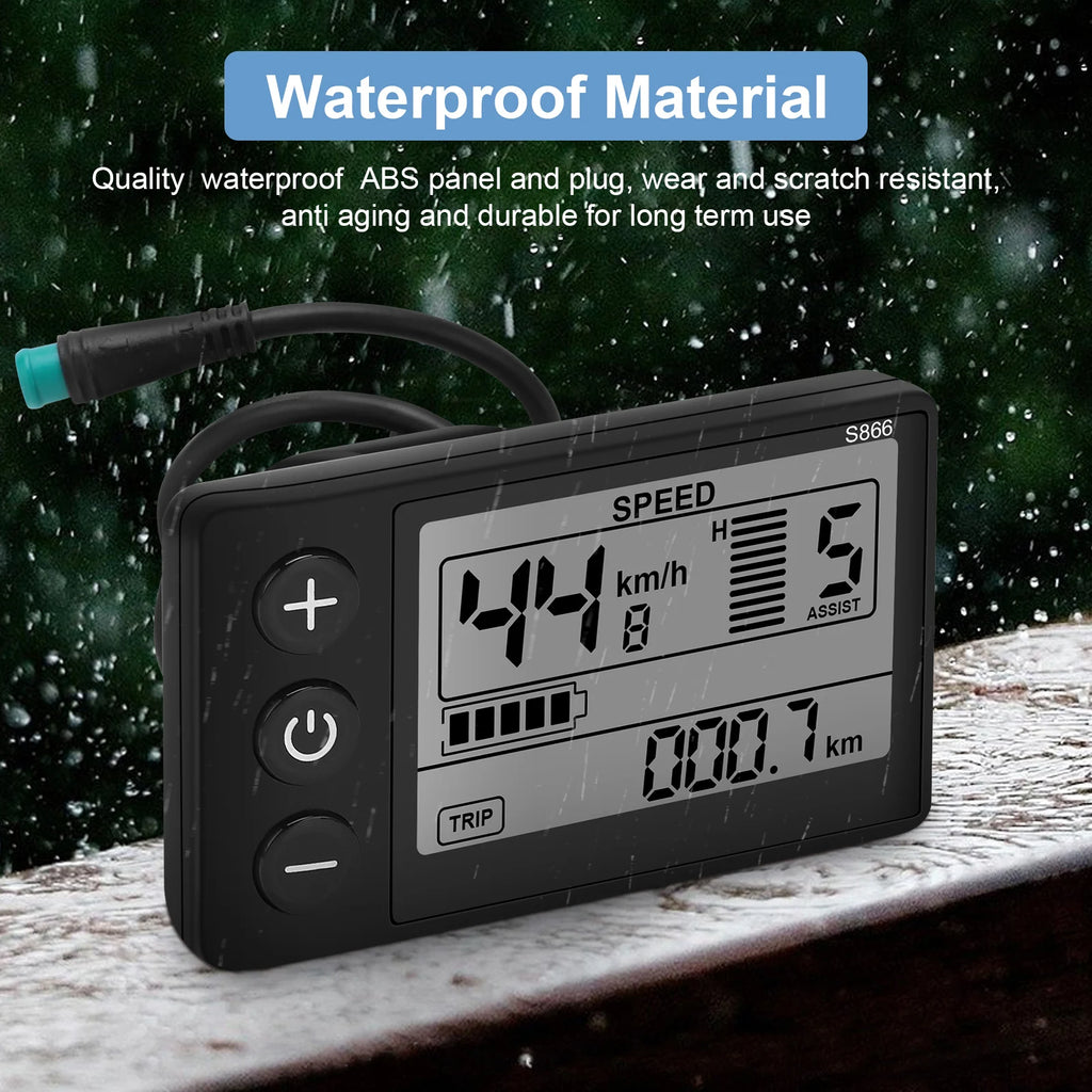 Bike Instrument S866 LCD Display Speedometer Odometer Handlebar 24V