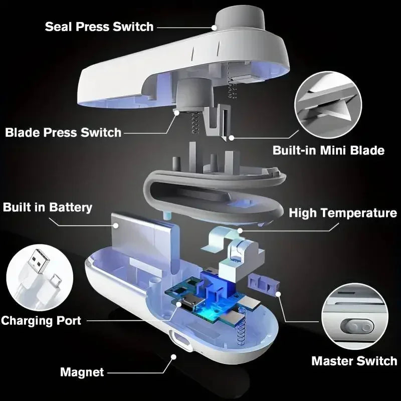 Mini Sealer 1 Sealing Cutting USB-C Rechargeable Bag Portable