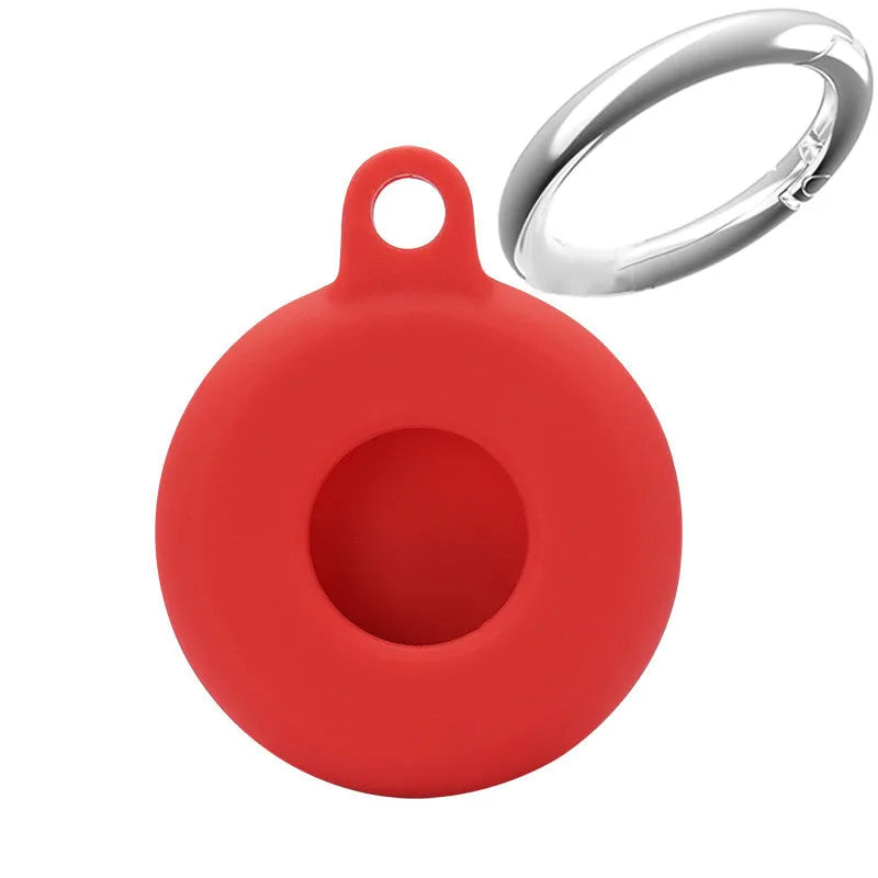Waterproof Silicone Case For AirTag Tracker Protective Cover With Keychain Ring Locator Anti-Scratch Shell Accessories Key Ring Zpaxo Red