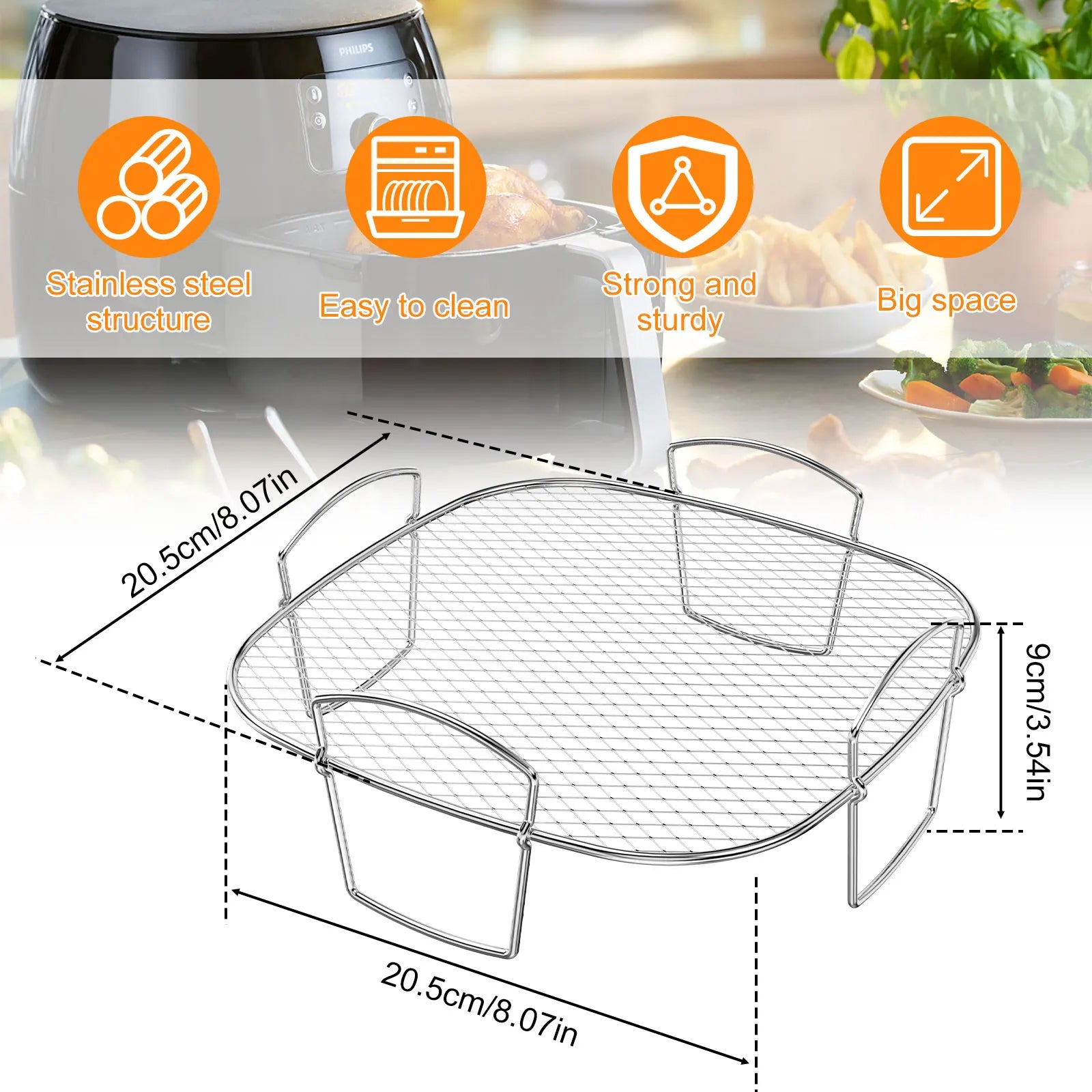 Multifunctional Roasting Rack 1/2 PCS Compatible Airfryer Dehydrator Steamer Roasting Cooking Tools for Air Fryer Accessories Zpaxo