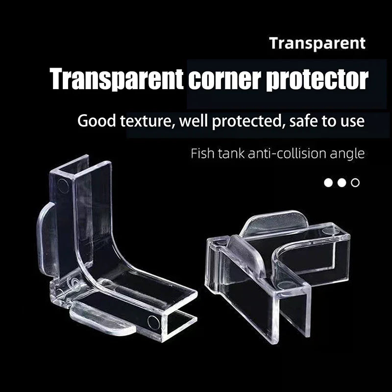 Acrylic Transparent Anti-collision Fish Tank Corner Protector Adhesive Free Protective Cover Aquarium Accessories 4Pcs Zpaxo