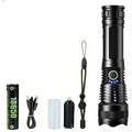 USB Rechargeable LED Flashlight – Zoomable XHP50 Tactical Torch