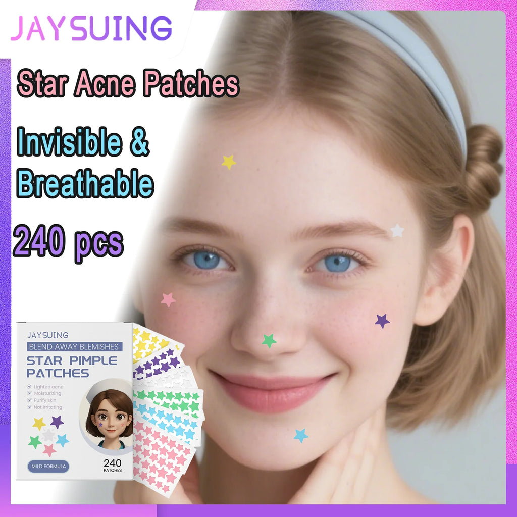 Star Acne Patches 240pcs Salicylic Acid Hydrocolloid Invisible Pimple Patches for Face Spot Treatment Ultra-Thin Gentle Care Zpaxo