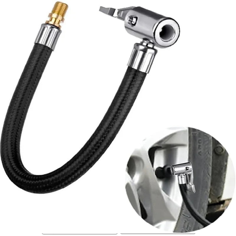 Car Tire Inflator Extension Tube Quick Inflation Chuck Hose Air Pump