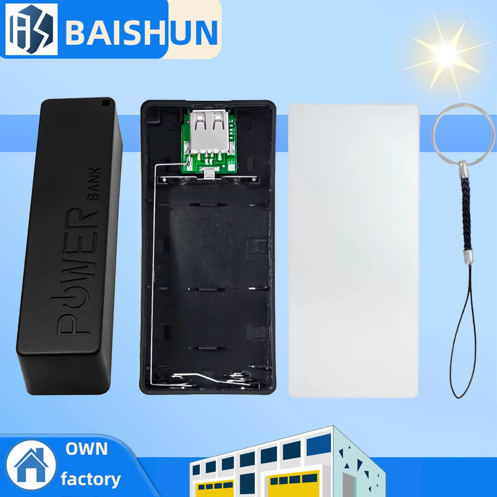1 Battery 2 USB Power Bank Case 18650 Charger DIY Box Shell Black Zpaxo