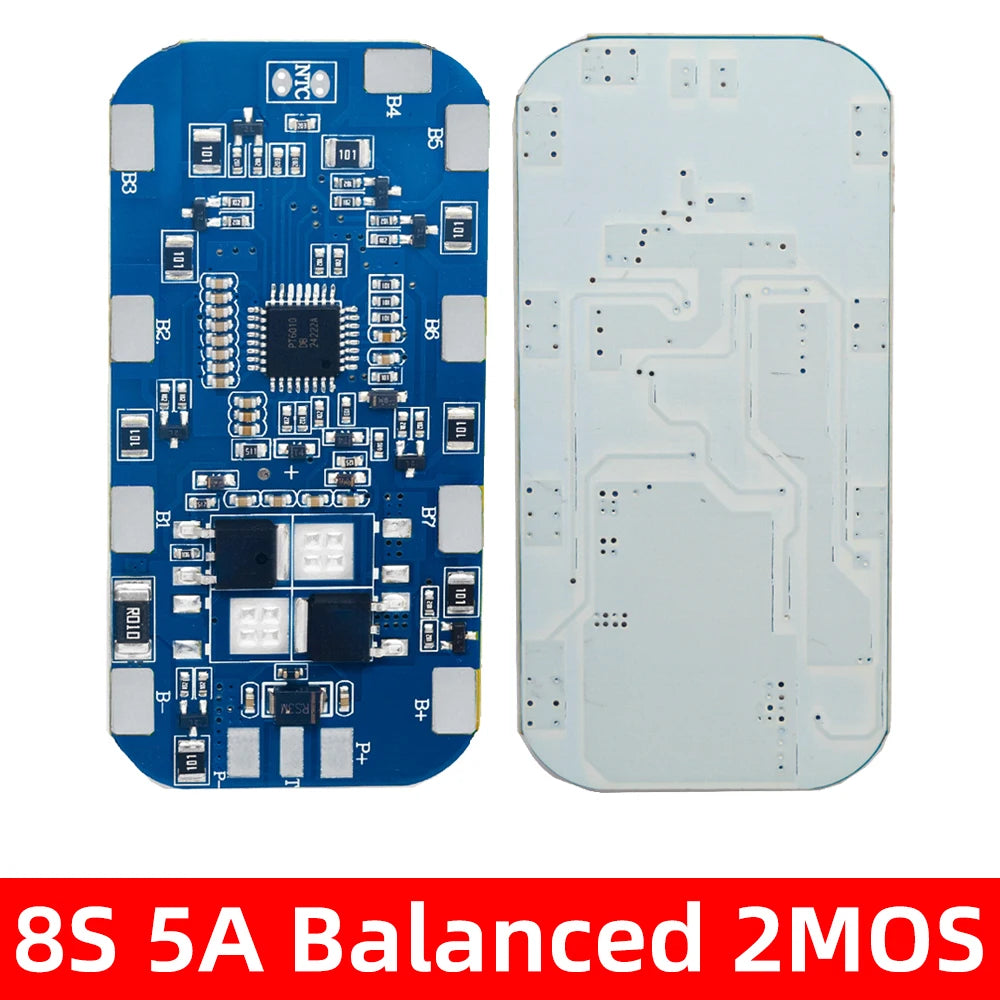 8S 24V 5A/10A LiFePO4 BMS Protection Board with Balancer, Top Mount, 29.6V for 18650 LiFePO4 Battery Packs Zpaxo 5A