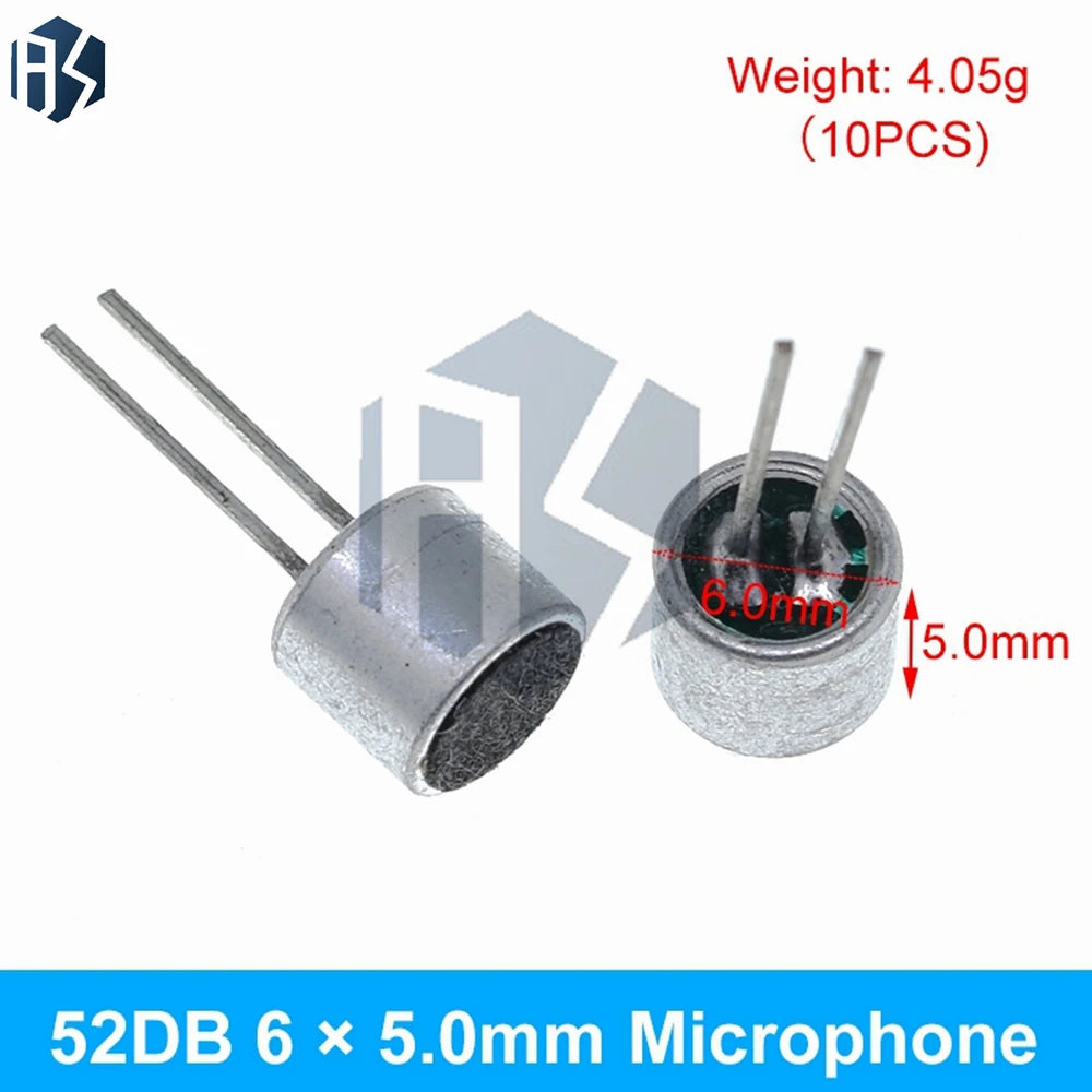 LOT 6x5mm 6050 Microphone Electret 2 Pin Pick-up Zpaxo