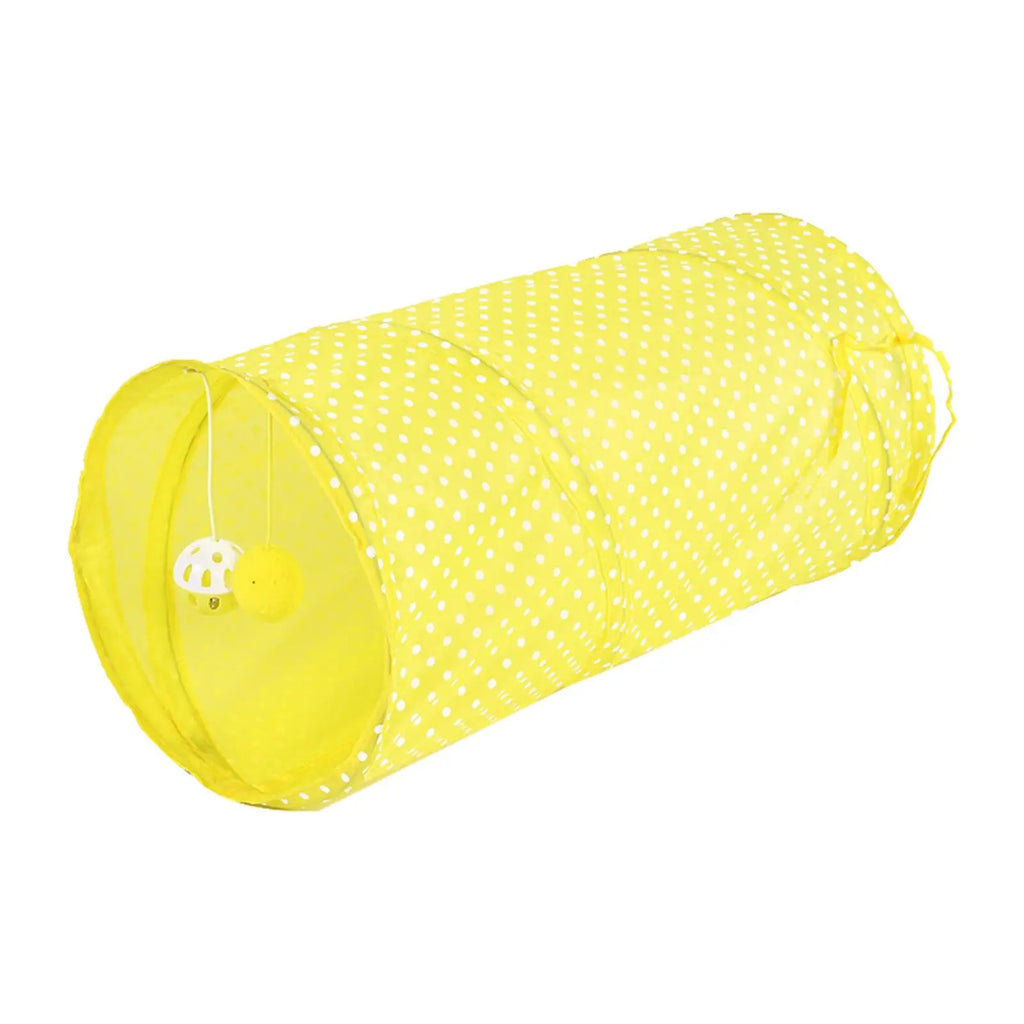 Pet Cat Tunnel Training Interactive Hiding Running Foldable Play Center Cat Toy for Ferrets Bunnies Kitten Rabbits Puppy Zpaxo YELLOW