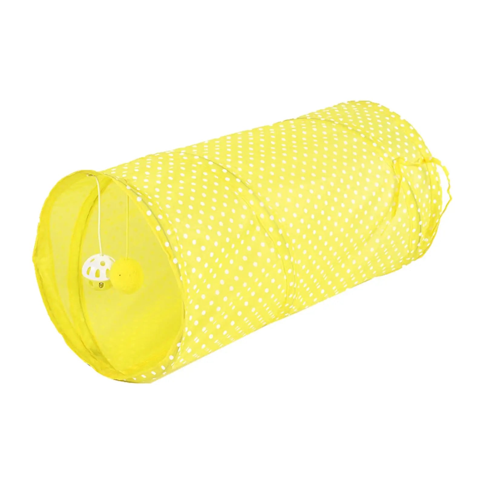 Pet Cat Tunnel Training Interactive Hiding Running Foldable Play Center Cat Toy for Ferrets Bunnies Kitten Rabbits Puppy Zpaxo YELLOW
