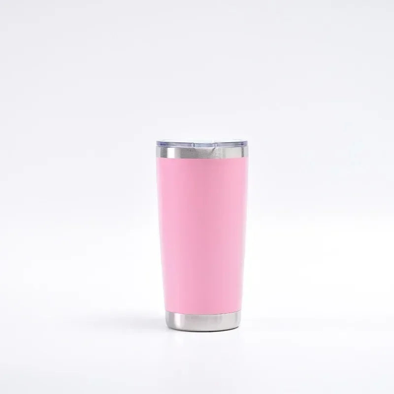 20oz High Color Double Layer Stainless Steel Insulated Cup Car Cup Ice Cream Cup Beer Cup Outdoor Portable Water Cup Zpaxo Pink 20oz
