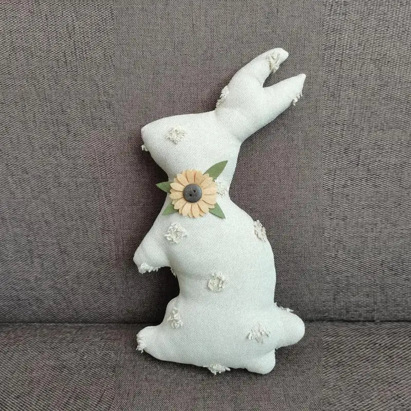 Rabbit Doll Toy Bunny Kids Pillow Easter Plush Cute Rabbit Doll With Flower Design Comfortable Plush Rabbit Toy For Kids Boys Zpaxo