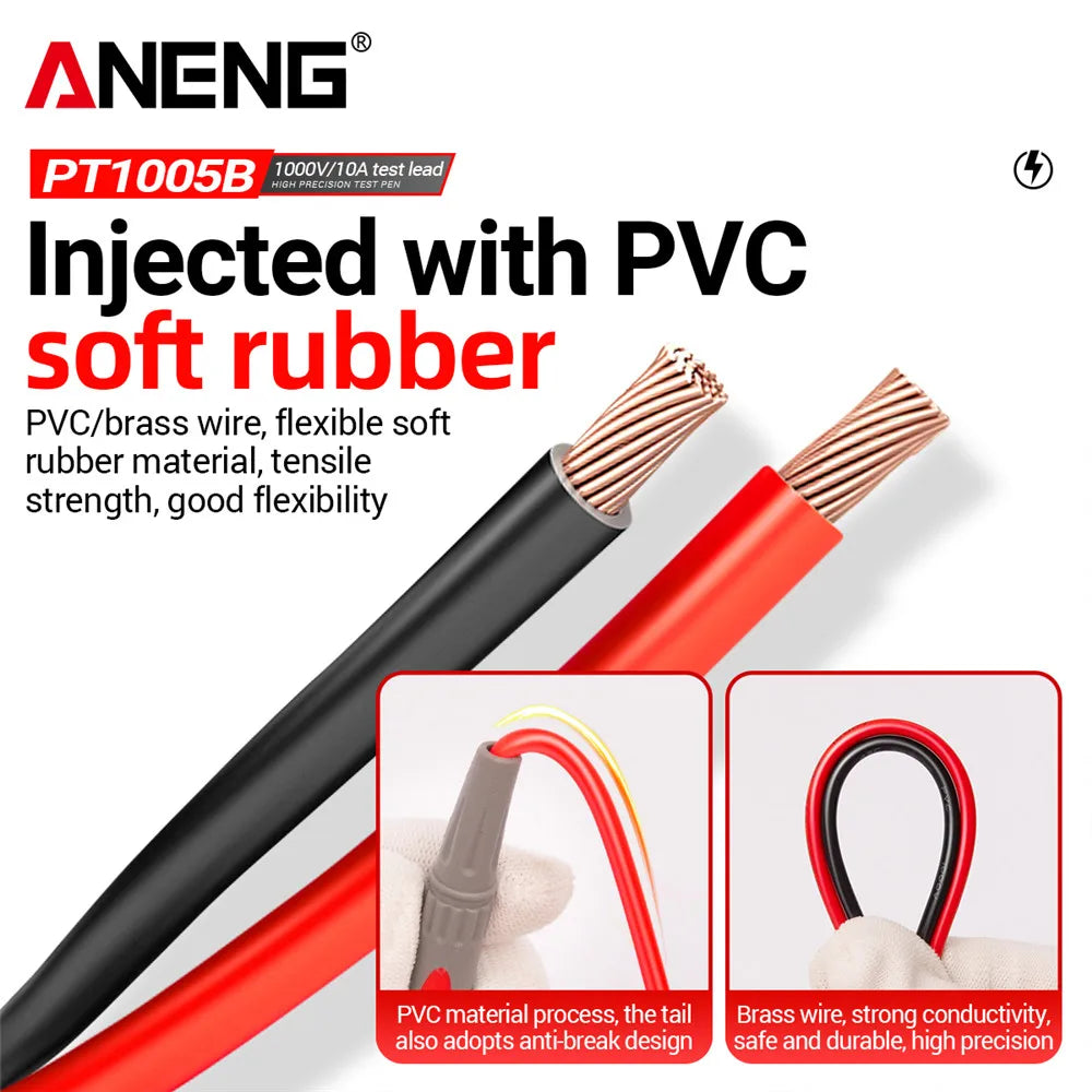 ANENG PT1005B 10A Test Lead Needle Pin Wire Pen Cable Current