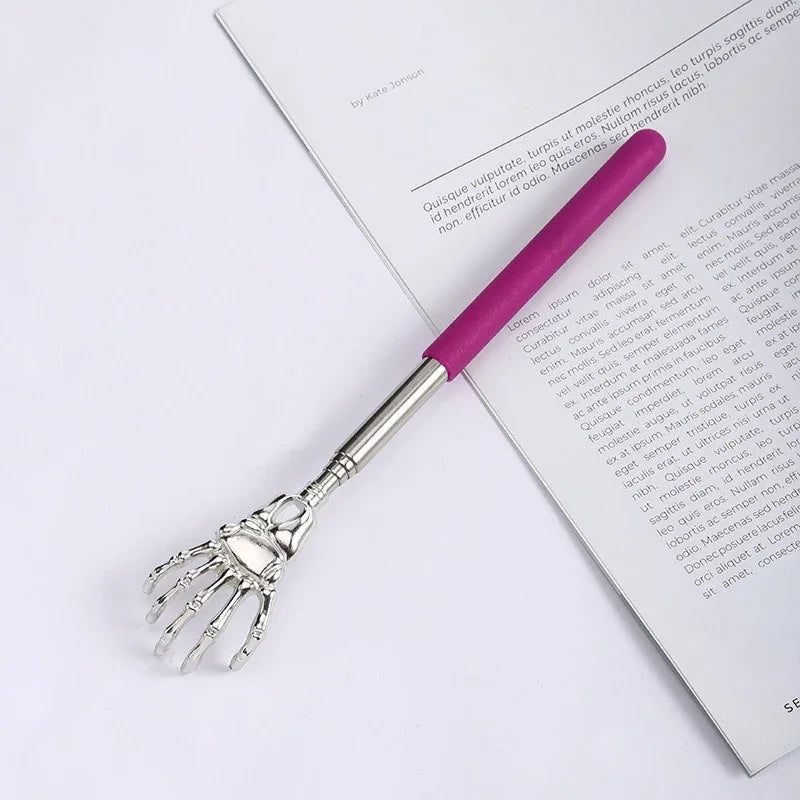 1pcs Stainless Steel Back Scratcher Ghost Hand Telescopic Scratching Massager Portable Adjustable Extendable Itch Massage Tool Zpaxo Purple
