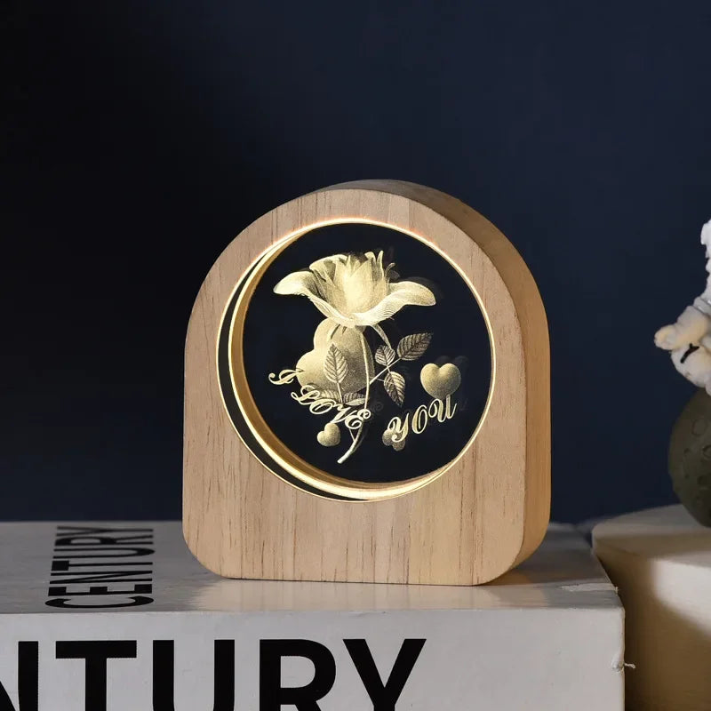 Creative Wooden Luminous Base 3D Carved Crystal Ball Desktop Decoration Gift Small Night Light Bedside Office Decoration Gift Zpaxo 08