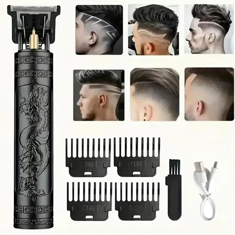 New Retro T9 Hair Clipper For Men, Electric Shaver, Rechargeable Hair Clipper, Portable Cordless Beard Trimmer Zpaxo