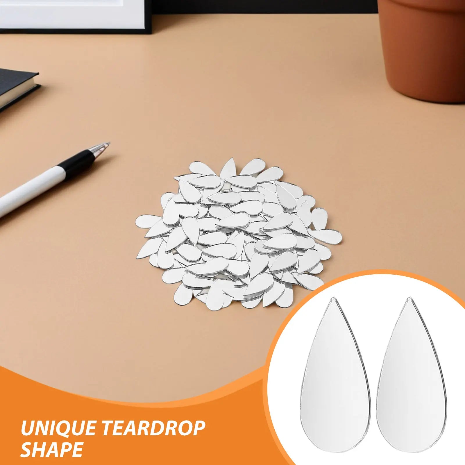 Teardrop Mirror Wall Decals Self-adhesive Acrylic Shine Tiles Bedroom