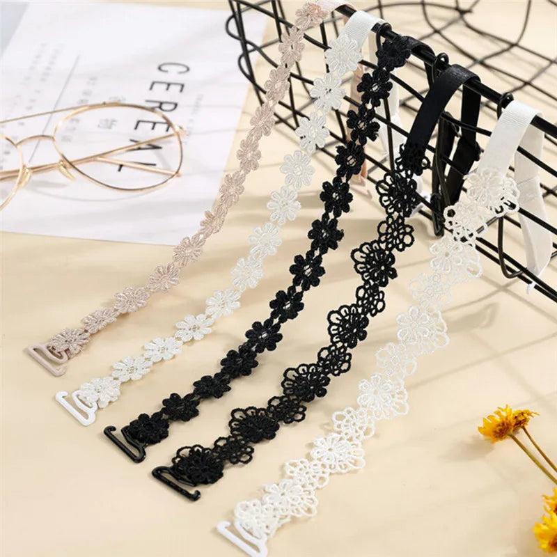 Women Elastic Bra Strap Accessories Floral Lace Anti-slip Adjustable