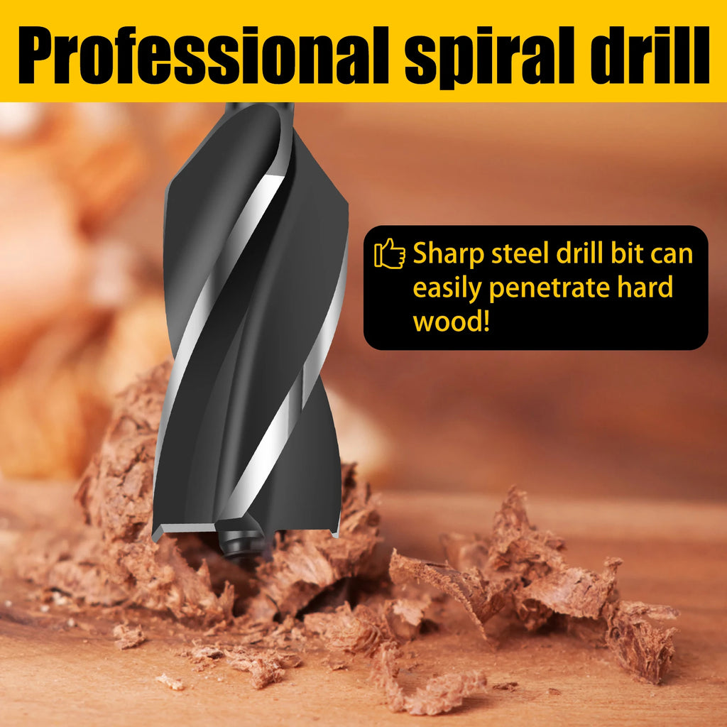 Hand Drill Carbon Steel Manual Auger Drill Portable Survival Drill Bit Self-Tapping Survival Wood 26mm Hole Punch Tool Camping Zpaxo