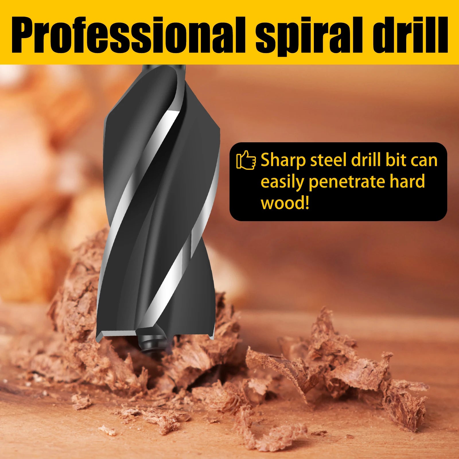 Hand Drill Carbon Steel Manual Auger Drill Portable Survival Drill Bit Self-Tapping Survival Wood 26mm Hole Punch Tool Camping Zpaxo