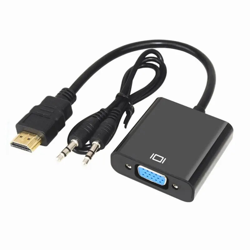 High Speed HDMI To VGA Cable HDTV Converter With Audio HD 1080P HDMI Male To VGA Female Converter Adapter for Laptop PC TV Zpaxo