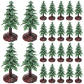 24Pcs Christmas Tree Cake Topper Evergreen Trees Pine Tree Figurines Village Christmas Trees Bottle Brush Trees Plastic Sisal Zpaxo 24pcs