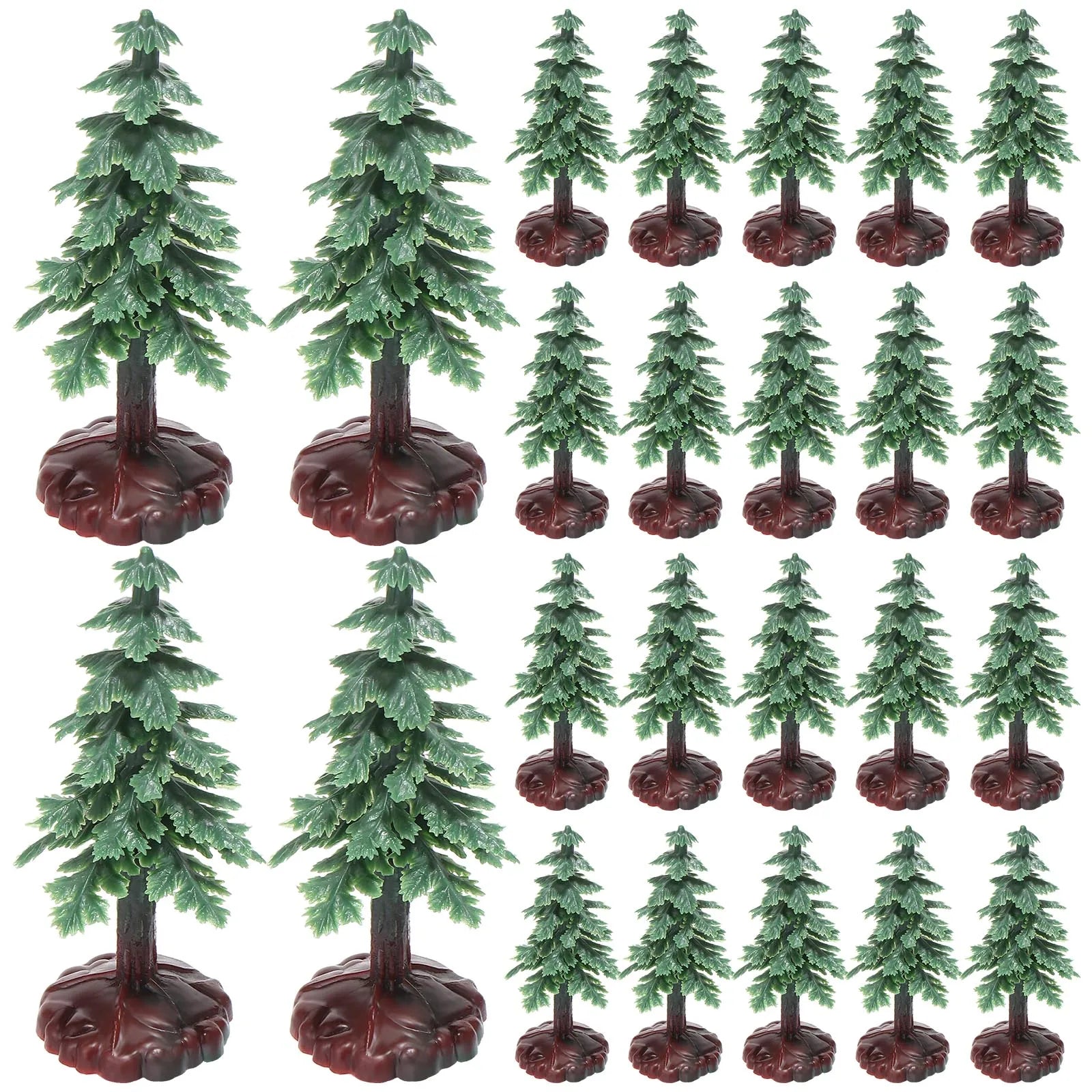 24Pcs Christmas Tree Cake Topper Evergreen Trees Pine Tree Figurines Village Christmas Trees Bottle Brush Trees Plastic Sisal Zpaxo 24pcs